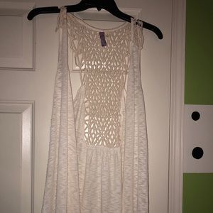 Cream Sleeveless cardigan